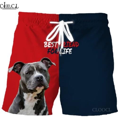 CLOOCL Amstaff Best Friend for Life 3D Print Fashion Men Shorts Summer New Harajuku Hip Hop Leisure Beach Shorts Drop Shipping