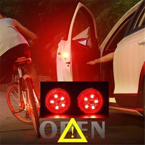 Car Door Opening Warning Lights 2pcs Magnetic Wireless LED side door edge Strobe Flashing Anti Collision led Safety Lamps auto