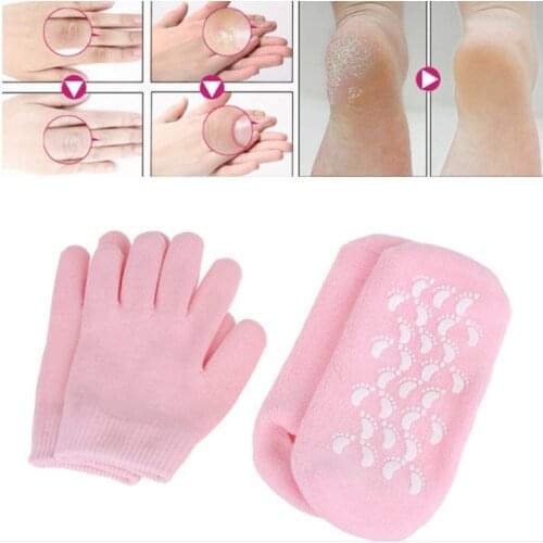 Silicone Socks Reusable SPA Gel Socks & Gloves Moisturizing Whitening Exfoliating Velvet Smooth Foot Care Tool