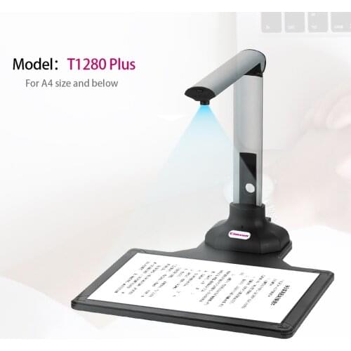 New Version Scanner T1280 Plus Book Document Camera 12 Mega-pixel Camera HD Capture Size A4 English Software For Office/School