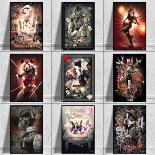 Modern Wall Art Decoration Animal Graffiti Art Lion Monkey Canvas Oil Painting Cuadros Wall Art Poster Print Living Room Mural