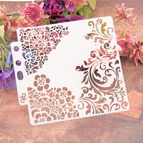 14.1*13 Rolls vine scrapbook stencils spray plastic mold shield DIY cake hollow Embellishment printing lace ruler Easter