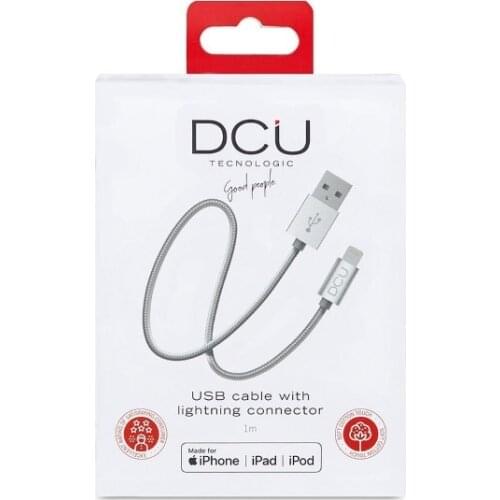 USB charger cable Lightning iPhone DCU Silver 1 m