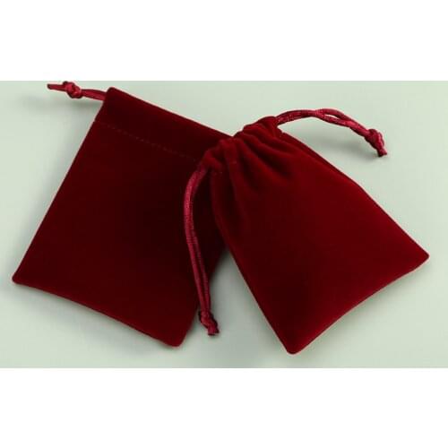 Jewelry Velvet Bag Drawstring Packaging Gift Pouches Earrings Ring Necklace Jewelry Candy Flannel Bag Can Custom Logo For Party