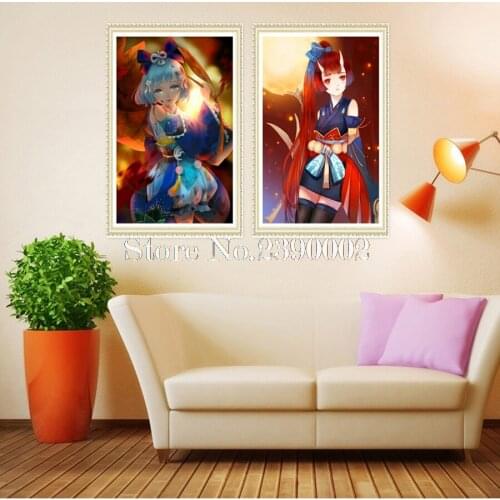 Japanese Style Diy Diamond Painting Cross Stitch Cartoon Girl Diamond Embroidery Fantasy Lady Flower full Diamond Mosaic