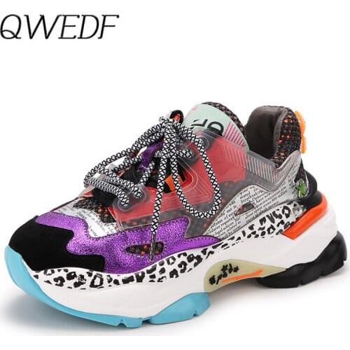2019 Fashion Women Chunky Sneakers Fashion Women Platform Shoes Vulcanize Shoes Womens Female Leisure Trainers Shoes Z5-79