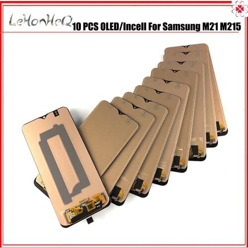 Lot lcd 10 Piece OLED For Samsung Galaxy M21 LCD Display Touch Screen Digitizer Assembly For Samsung M21 M215 M215F LCD Display