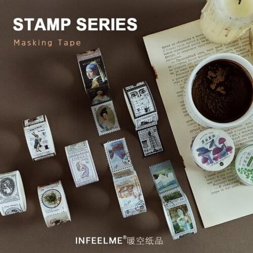 1Pcs Stamp Series Masking Tape Scrapbooking Handbook Diary Album Handbook DIY Decoration Tape School Office Supplies Stationery