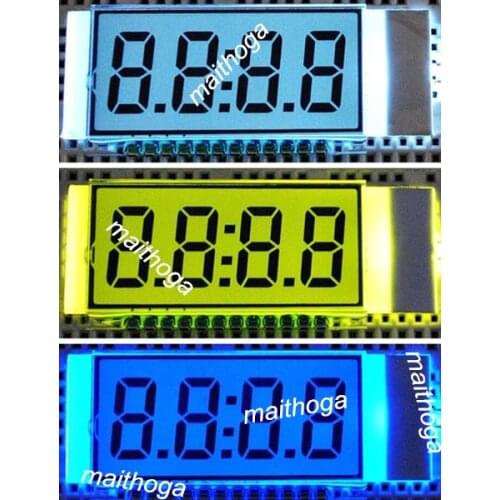 12PIN TN Positive 4-Digits Segment LCD Panel White/Yellow Green/Blue Backlight 3V Clock LCD Display