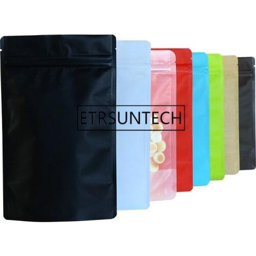 500pcs/lot 15x23cm Colorful Matte Aluminum Foil Bag Stand up Food Bags, Zipper lock General packing Bag pouches