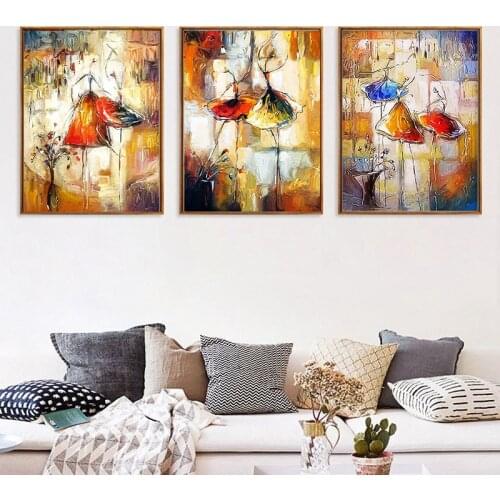 Dancing Girl Abstract Painting Nordic Canvas Painting Impression Watercolor Picture Wall Art Painting Living Room Decor Poster