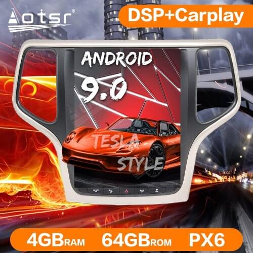 Tesla Style Android 9.0 4G+64GB DSP Car Radio GPS Navigation For Jeep Cherokee 2014-2019 Auto Stereo Head Unit Multimedia Player