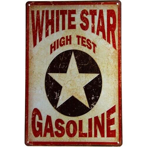 White Star High Test Gasoline Metal Sign/Poster man cave, Hot Rod