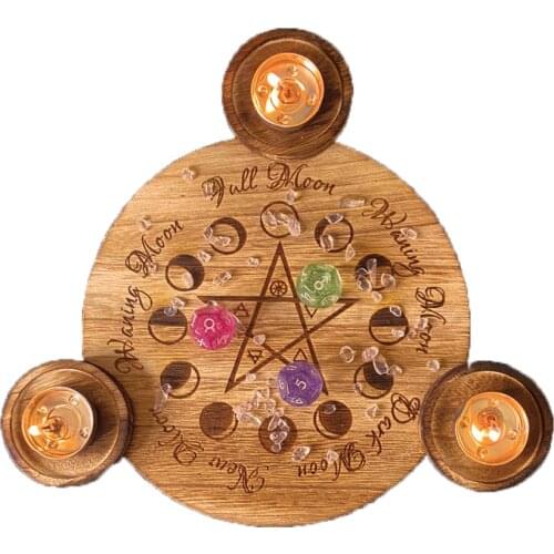 Five star wooden candlestick ornaments Candlestick design and development of Tarot supplies Candlestick ornaments