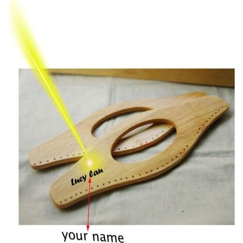 DIY bag making wood handle 1pair free laser engraving name logo customized