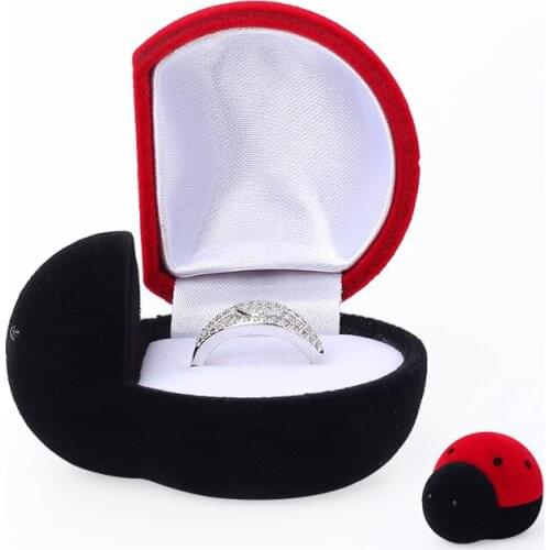 Cute Red Black Dot Beetle Rings Jewelry Storage Box For Women Earrings Necklace Jewellery Gifts Cases Holder 21 Styles Available