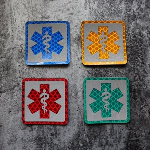 IR Reflective Medic Rescue EMT Star Of Life Paramedic Patches Tactical Military Patches Combat Cross Medical Badges Applique
