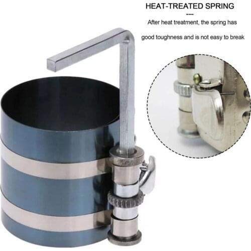 3" Piston Ring Compressor 53-175mm Engine Ratchet Type Clamp Band Installer With Quick Release 15C For 1/4" Drive Key Car Garage