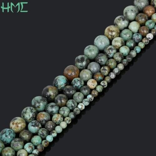 New Arrival 4/6/8/10mm Natural Stone Africa Round Loose Beads For Necklace Bracelet Jewelry Making DIY Accessories 38cm/Strand