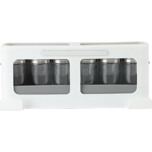 Kitchen Spice Bottle Storage Rack Under-Shelf Spice Holder With 6 Seasoning Bottles Kitchen Accessories