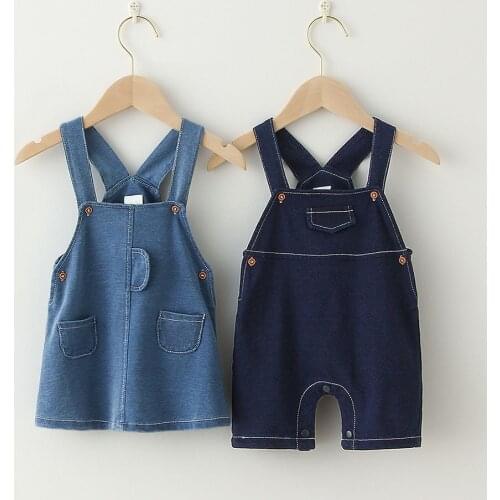 Summer Baby Denim Dress For 0-2Y Soft Cotton Newborn Baby Girl Dress Romper Baby Girl Clothes Overalls
