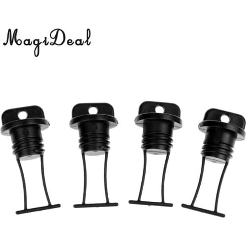 MagiDeal 4 Pieces Plastic Universal Marine Black Plastic Hull Drain Plug Universal for Kayaks Canoes Boats Replacement Accessory