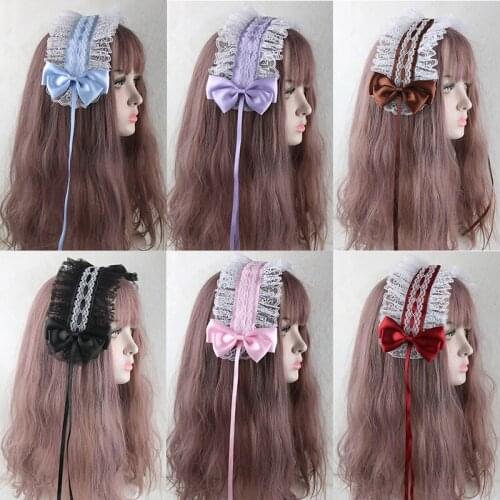 Lolita Dimensional Girl Cute Soft Sister Headband All-match Multicolor Hair Accessories Lace Trim Bowknot Hairpin