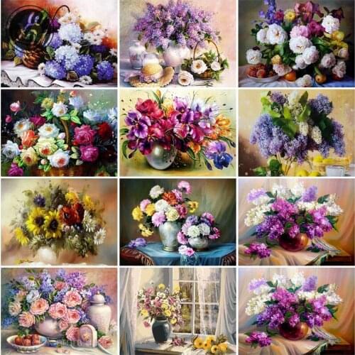 5D Diamond Painting Kits for Adult Colorful Floral Cross Stitch Embroidery Diamond Mosaic Full Drill Rhinestones Art Accessories