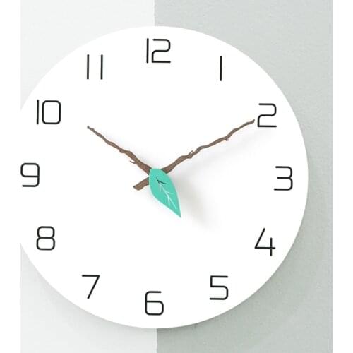 Unique design Tree branch leaf combination home art wall clock Brief pastoral personality wall clock