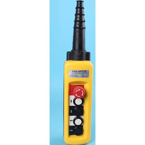 One Speed Hoist Crane 4 Pushbuttons Pendant Control Station With Emergency Stop