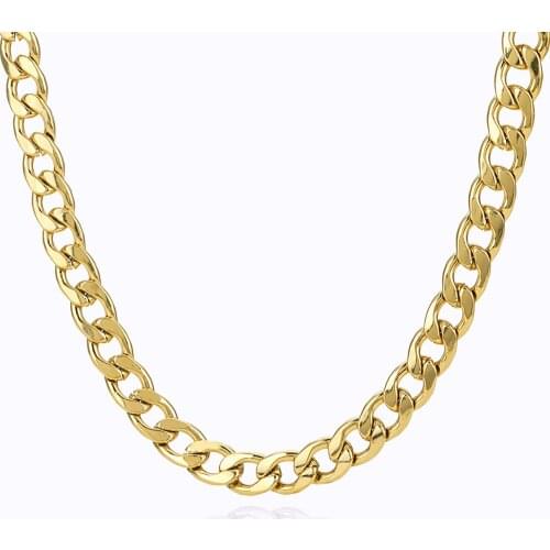 Punk Stainless Steel Chain Necklace Charm 14K Metal Texture Collar Necklace Hip hop Jewelry Bijoux Collier Femme 2021 trend