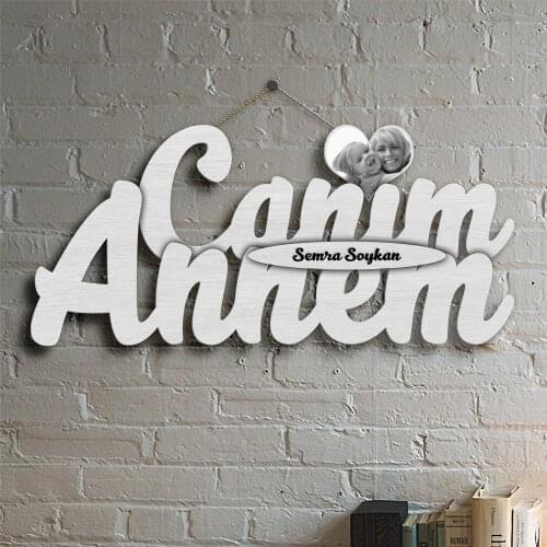 Personalized Dear Mom Design Picture Wood Wall Plate (Model 1-2)