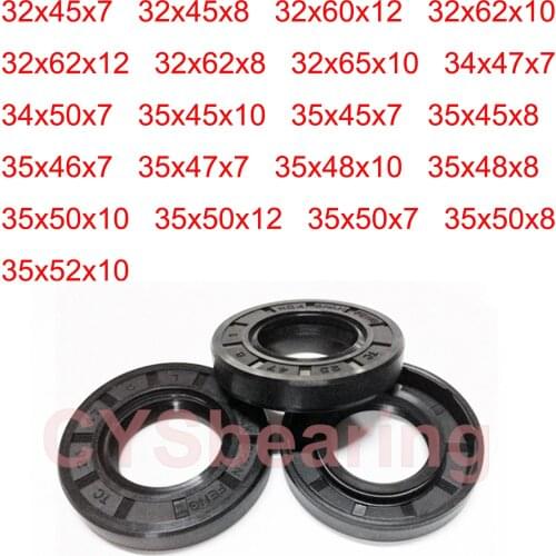 2PCS TC Oil Seal Skeleton Spring Steel 32x45x7 34x47x7 35x47x7 35x48x8 35x50x10 35x50x7 35x52x10mm Black Nitrile NBR Gasket