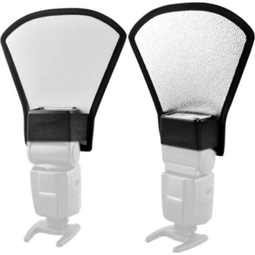 Camera Flash Diffuser Softbox Silver and White Flash Light Reflector for Canon 580EX/ for Nikon SB-600/Metz/ for Sony Cameras