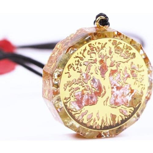 REIKI Orgonite Energy Pendant Tree Of Life Natural Crystal Chain Necklace Men And Women Necklace Bring Lucky Healing Jewelry