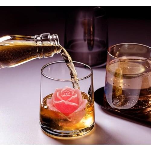 Rose Ice Cube Mould 3D Silicone for Chilled Drinks Whiskey Cocktails Ice Cream Tray Maker