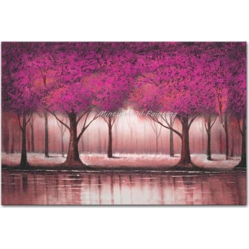 Hand Painted Modern Abstract Landscape Flower Tree Oil Painting On Canvas Wall Art Picture Home Decor For Living Room No Frame
