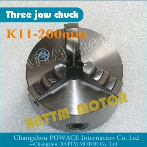 Manual chuck Three 3 jaw self-centering chuck K11-200mm 3 jaw chuck Machine tool Lathe chuck
