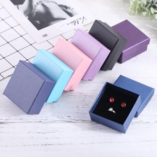24pcs Jewelry Box Cardboard Necklace Earrings Bracelets Boxes Big Paper Gift Packaging with Black Sponge Can Personalized logo