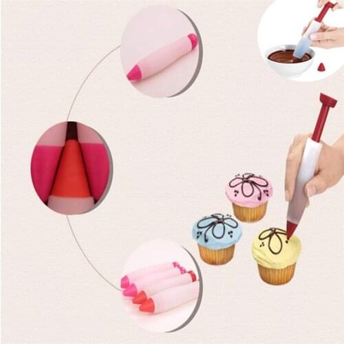Silicone Cream Cake Writing Pen Baking Decorating Tool Cake Mold Cream Cup Cookie Icing Piping Pastry Nozzles Kitchen Accessory