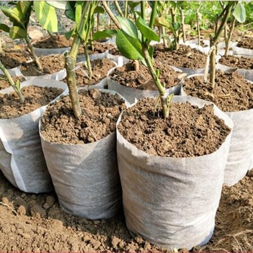 100pcs/set Seedling Raising Bag Nursery Pot Plant Flowers Pouch Garden Supply 4 Size Non-woven Grow Bags Garden Pots & Planters