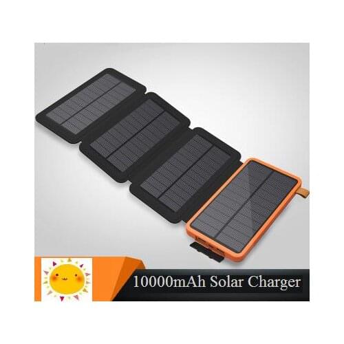 10000mAh Solar panel Battery Charger 4.8W Foldable Monocrystalline Solar panel Charger for Iphone Sumsung Xiaomi Huawei etc