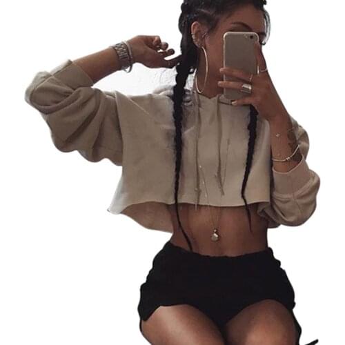 Hooded Cut Out Halter Short Sweatshirts Casual Pullovers Women Sudaderas Girls Hoodie Woman Cozy Cropped Tops Tracksuits Female