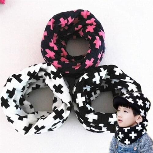 Winter Warm Baby Scarf Kids Child Cotton Wool Knit Thickening Scarf New Fashion Boys Girls O Ring Scarf Children Neck Scarves