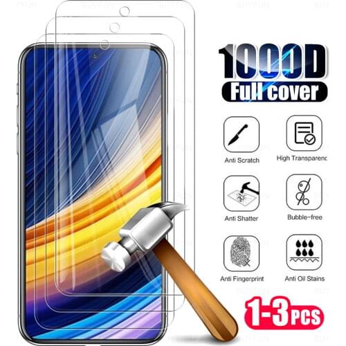 1-3PCS 100% Original Protective Glass For Xiaomi Poco X3 NFC Glass Screen Protectors Film Poko M3 Pro F3 5g Little M3Pro X 3 NFS
