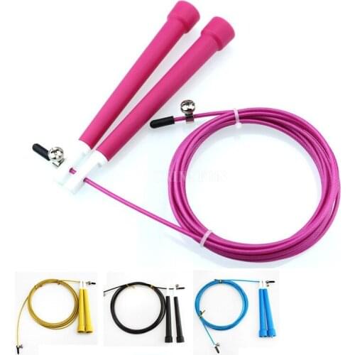 100Pcs/Lot 3M Jump Skipping Ropes Cable Steel Adjustable Fast Speed ABS Handle Jump Ropes Training Boxing Sports Exercises