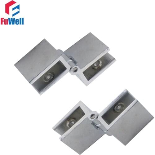 2pcs 90 Degree Adjustable Glass Hinge Fit 6-8mm Cabinet Door Hinges for Bathroom Shower Zinc Alloy Glass Hinge Clamps