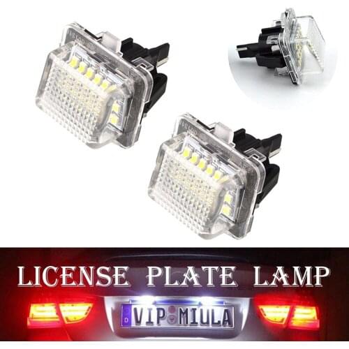 2Pcs Error Free SMD LED Number License Plate Light Kit for Mercedes W204 W212 C207 C216 W221 car license Plate lights