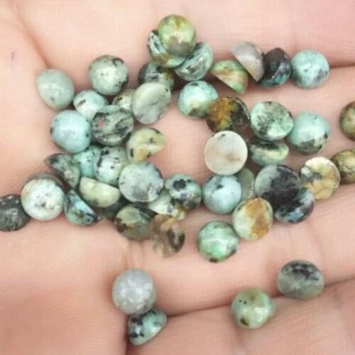 20pcs nature african turquoise stone cabochons round shape 3mm 4mm 6mm loose beads accessories jewelry findings good sells