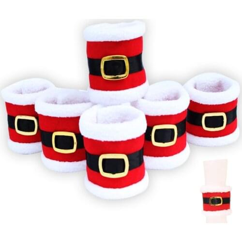 2021 Noel Santa Napkin Ring Towel Holder Dinner Party Wine Table Ornaments Navidad Natal Christmas Decor for Home New Year 2022